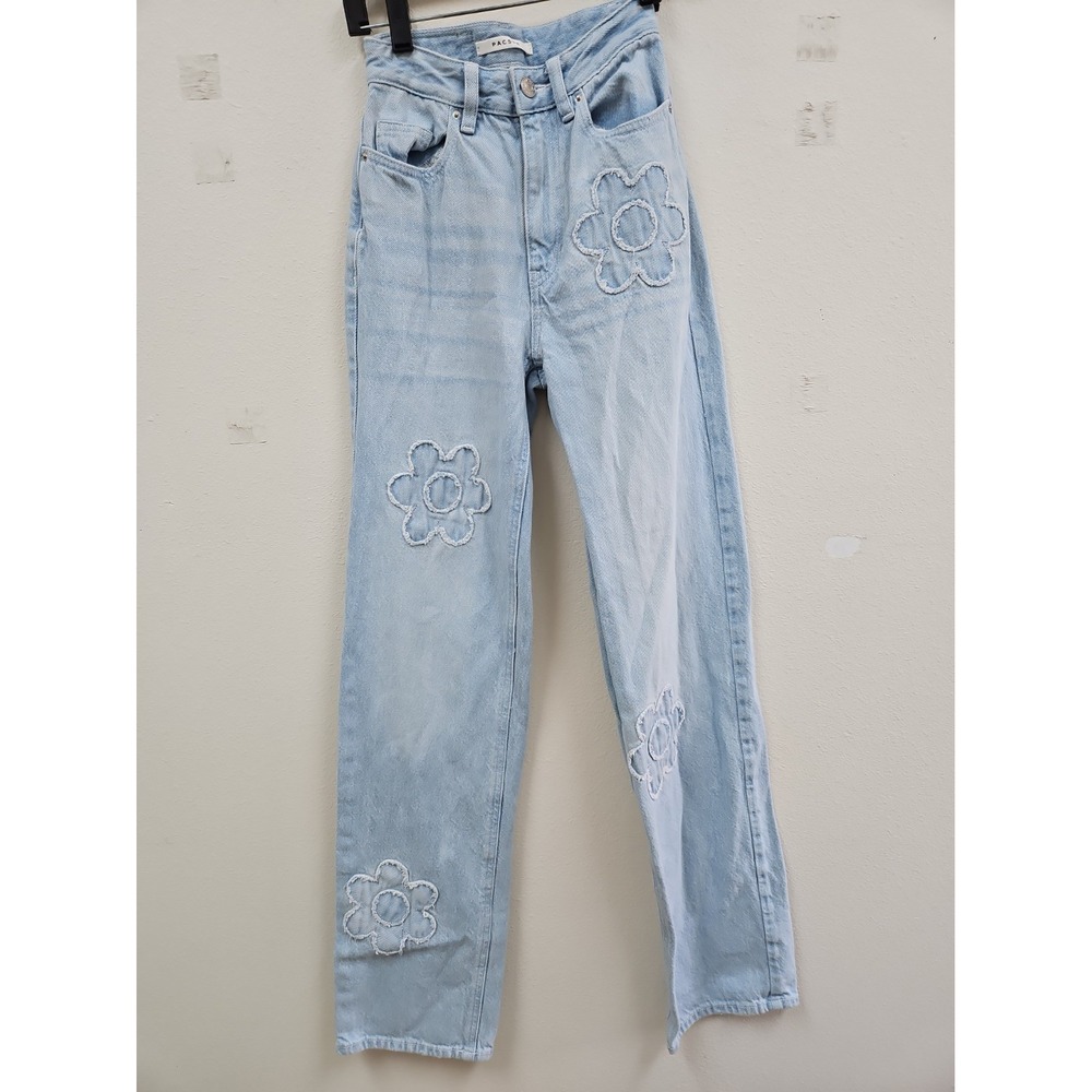 PacSun 90s Boyfriend Jeans Floral Patch  Womens XX Small Size 22 Light Wash